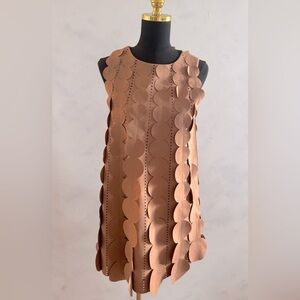 Elegant Brown Sleeveless Dress